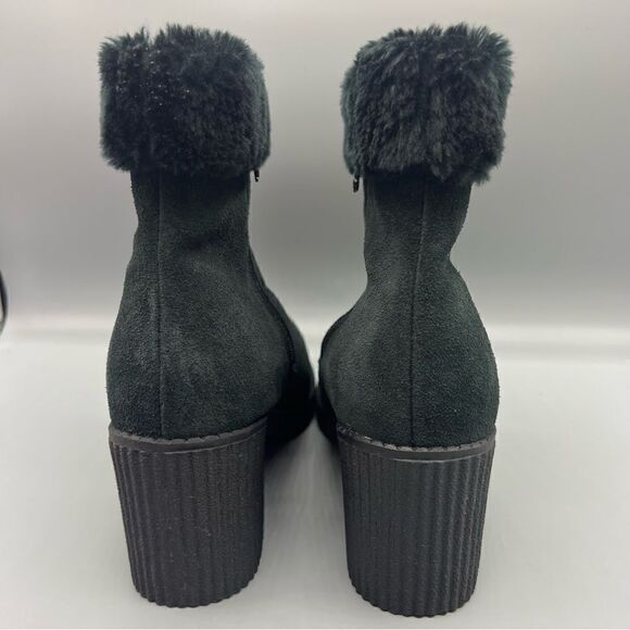 Totes Suede Fur Lining Chunky Heel Ankle Boots - Picture 4 of 7